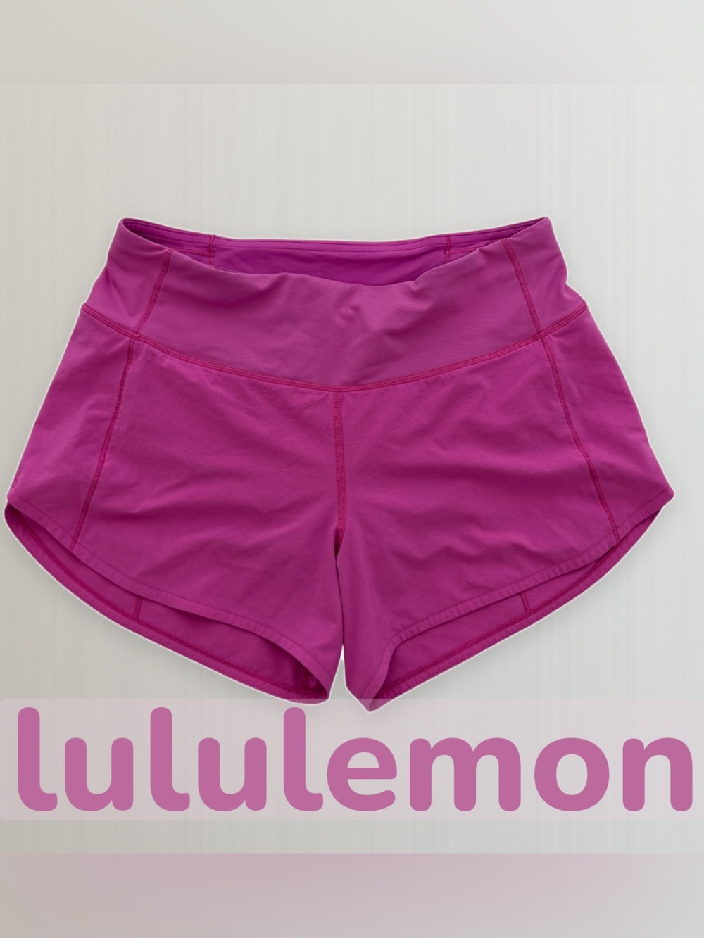 Lululemon Speed Up Lined Short 4” Sz 4 Magenta Pink Run Shorts Zip Pocket